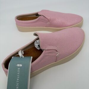 NEW REVITALIGN Pink canvas slip-on sneakers